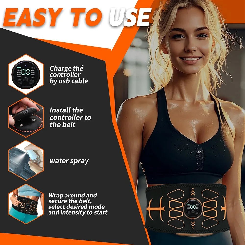 Electronic Abs Stimulator Smart Muscle Toner EMS Abdominal Toning Belt Body Massage Fitness Strength Training Workout EquipmentEstaliosFitEstaliosFit184448041;2026057;1778180116EkfiX