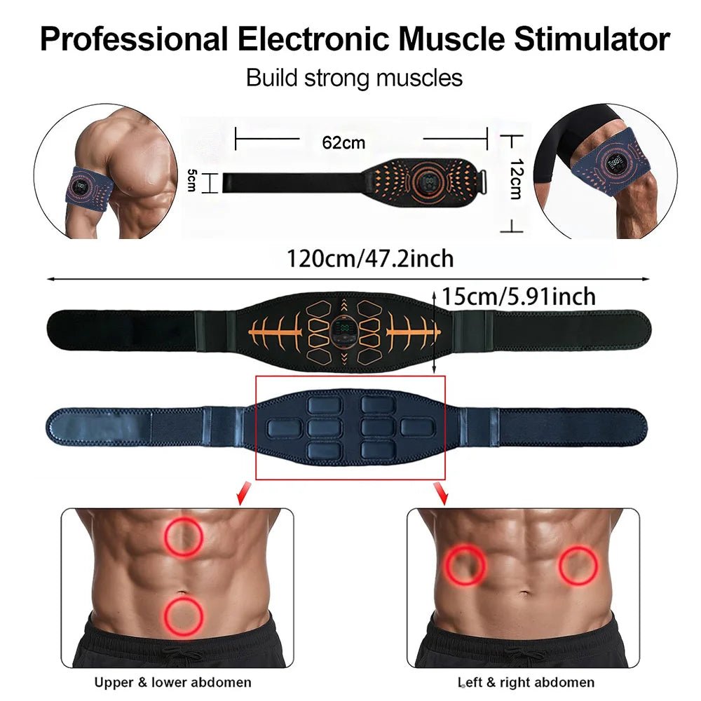 Electronic Abs Stimulator Smart Muscle Toner EMS Abdominal Toning Belt Body Massage Fitness Strength Training Workout EquipmentEstaliosFitEstaliosFit184448041;2026057;1778180116EkfiX