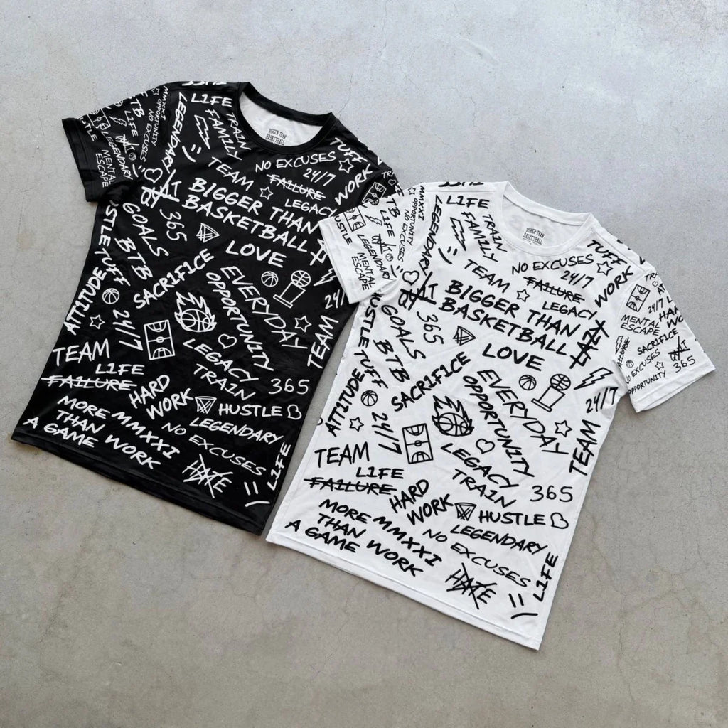 Emotions - Performance Compression T-Shirt - BlackBigger Than BasketballEstaliosFitsku-50687595610409