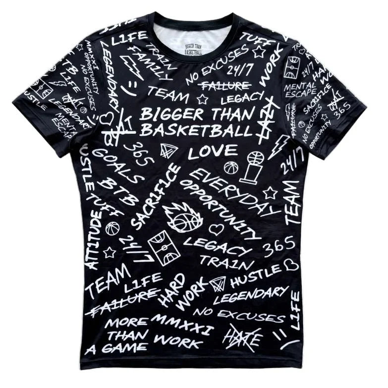 Emotions - Performance Compression T-Shirt - BlackBigger Than BasketballEstaliosFitsku-50687595610409