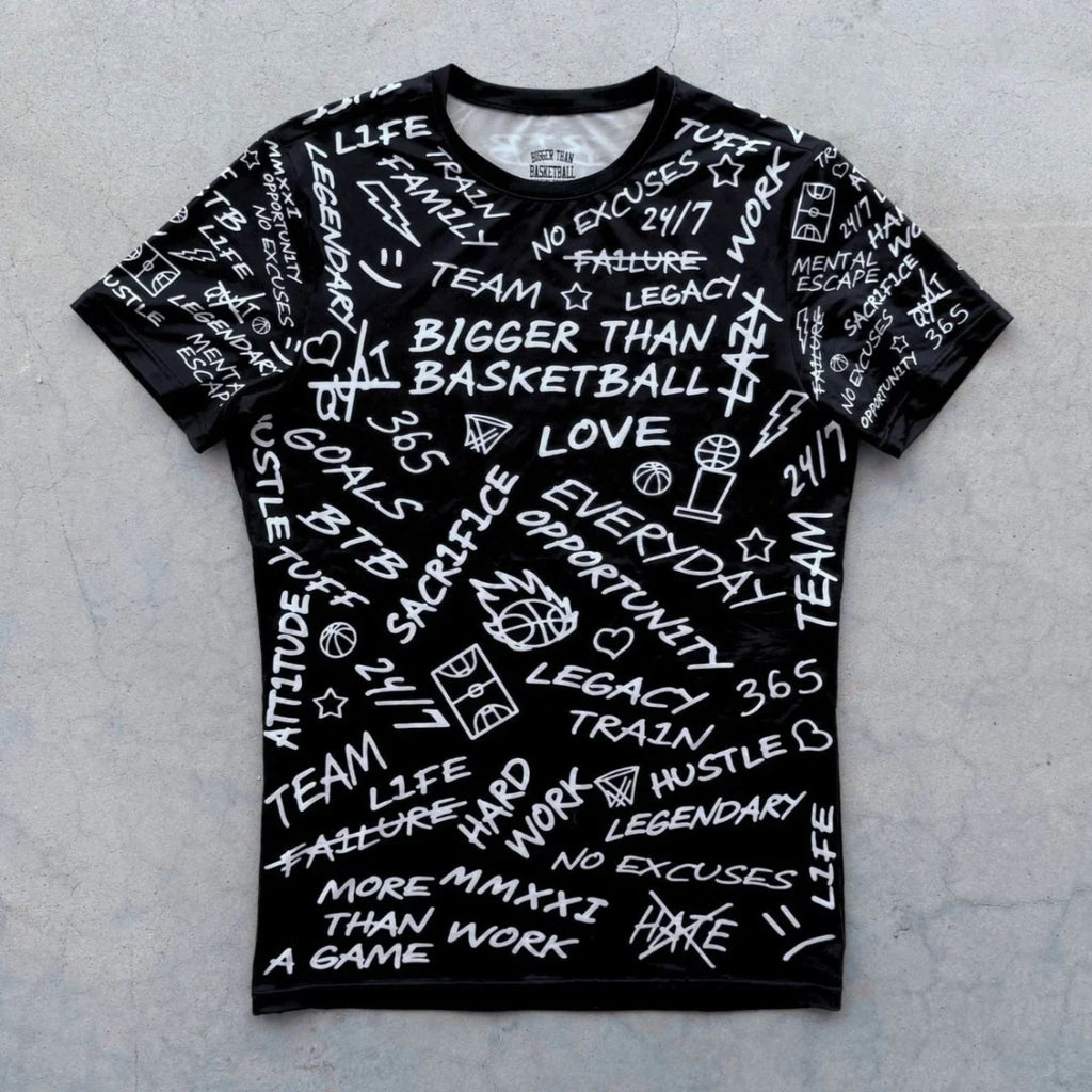 Emotions - Performance Compression T-Shirt - BlackBigger Than BasketballEstaliosFitsku-50687595610409