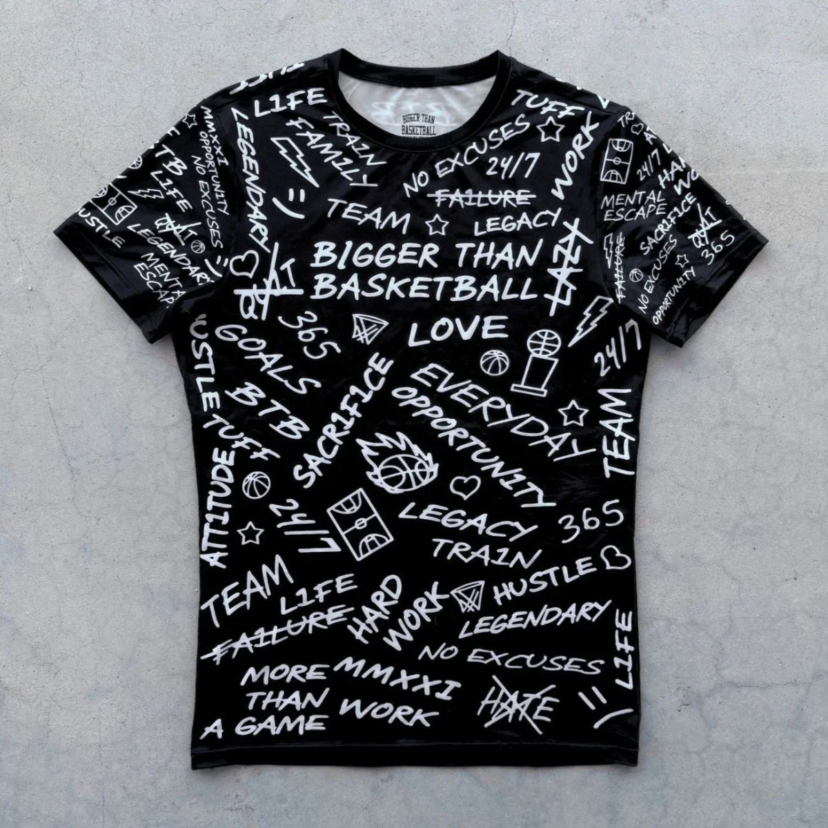 Emotions - Performance Compression T-Shirt - BlackBigger Than BasketballEstaliosFitsku-50687595610409