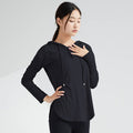 Women's Long-Sleeve Yoga Hoodie — Quick-Dry Nylon Fitness Top.
