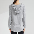 Women's Long-Sleeve Yoga Hoodie — Quick-Dry Nylon Fitness Top.