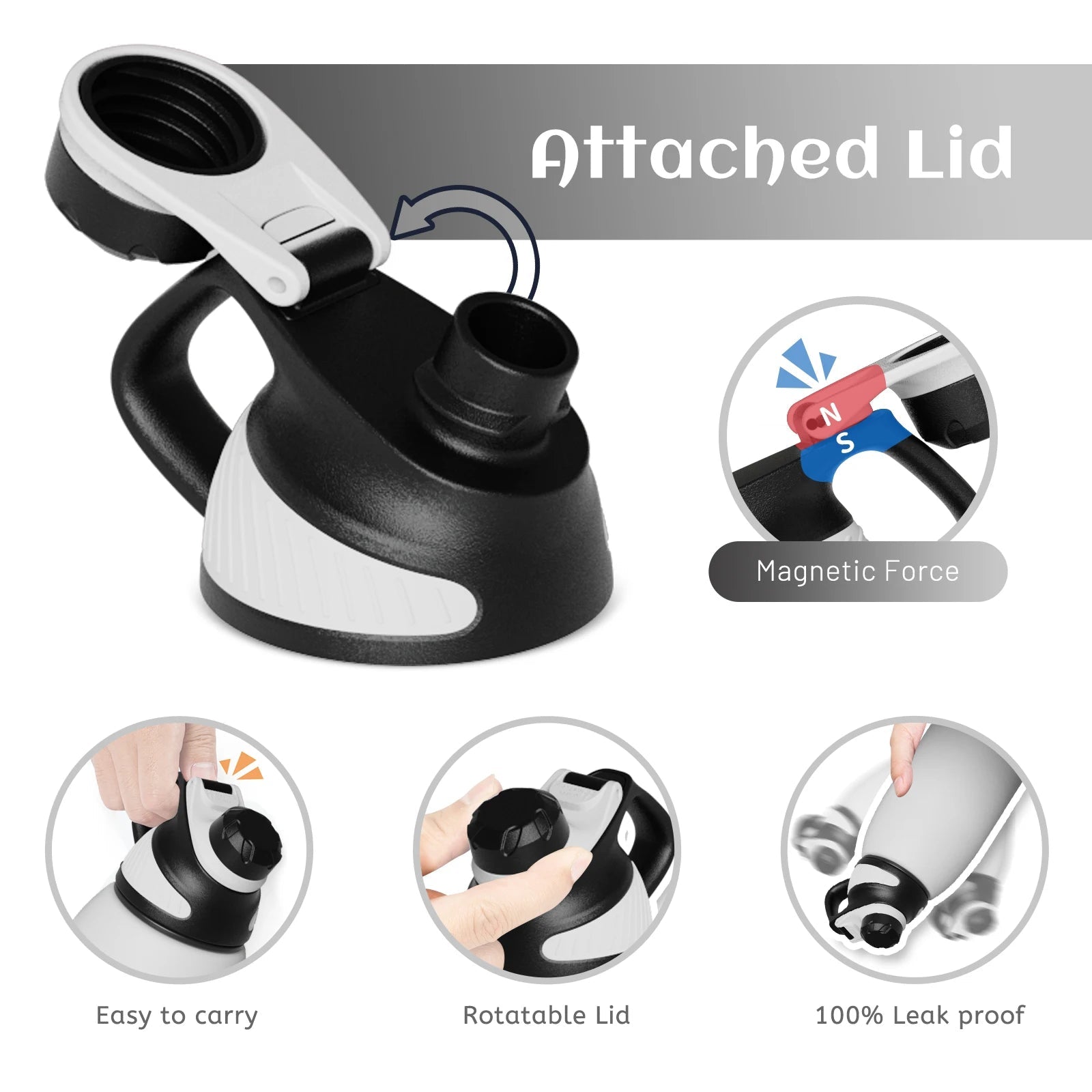 FEIJIAN - Stainless Steel Thermo Bottle with Magnetic Lid, Insulated Vacuum Flask, Outdoor Sport Water Bottle, Keep Cold, 1500mlEstaliosFitEstaliosFit183652472;20260421;1776809385iROFT