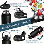 FEIJIAN Thermos Bottle with Straw Sport Stainless Steel Vacuum Flask Insulated Water Bottle with Handle Lid 950/1200mlEstaliosFitEstaliosFit183652501;20260421;1776809386wXv1K