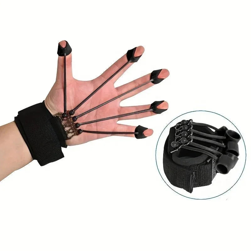 Finger Extensor Exerciser - Silicone Hand Grip Strengthening Trainer with Adjustable Resistance Band, Hand Expander for Enhance.