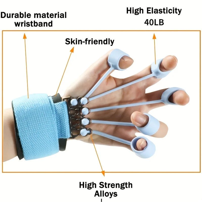 Finger Extensor Exerciser - Silicone Hand Grip Strengthening Trainer with Adjustable Resistance Band, Hand Expander for Enhance.