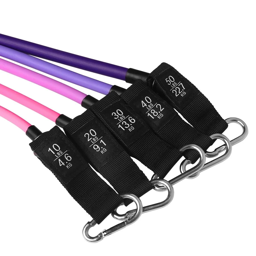 Fitness Resistance Bands Set Yoga 5 Tube Workout Bands Home Exercise Bands with Door Anchor Handles Ankle Straps Gym EquipmentEstaliosFitEstaliosFit184448167;2026057;17781802382BNNq
