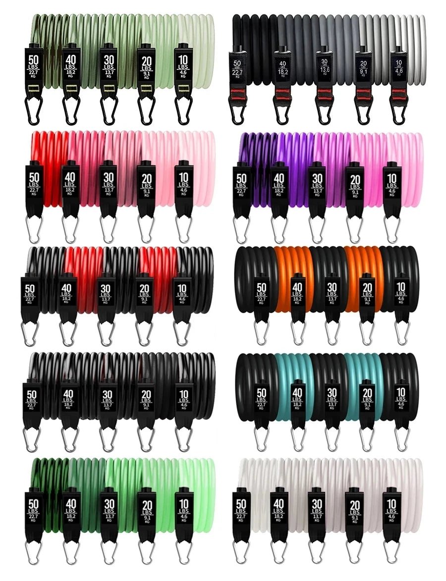 Fitness Resistance Bands Set Yoga 5 Tube Workout Bands Home Exercise Bands with Door Anchor Handles Ankle Straps Gym EquipmentEstaliosFitEstaliosFit184448167;2026057;17781802382BNNq