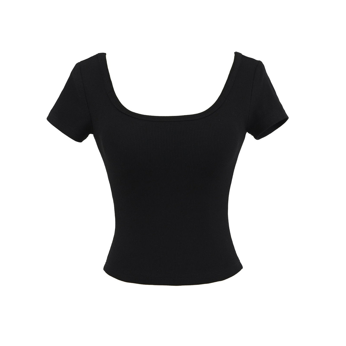 Fitness yoga wearing short sleeved T-shirt.