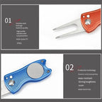 Foldable Golf Divot Repair Tool with Golf Ball Tool Pitch Groove Cleaner Golf Accessories Putting Green Fork Training AidsEstaliosFitEstaliosFit183651766;20260421;1776809331FplhU