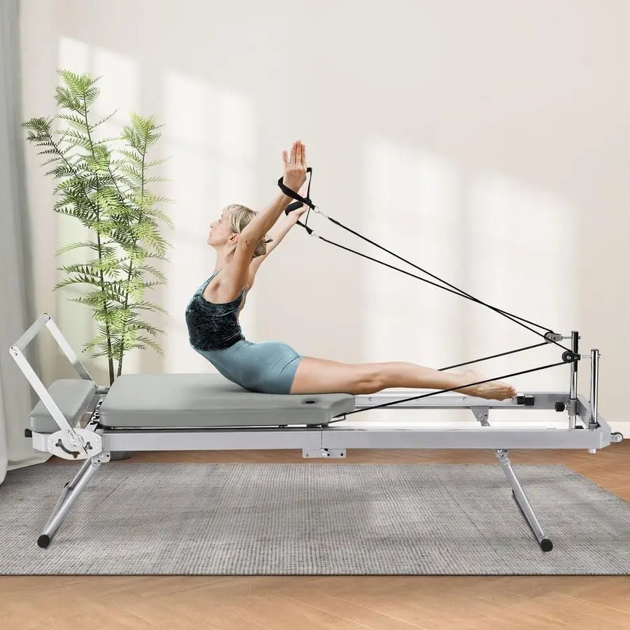 Foldable Pilates Reformer Machine – Adjustable Resistance