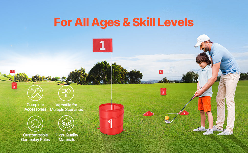 Backyard Golf Game - Portable Bucket Course Set