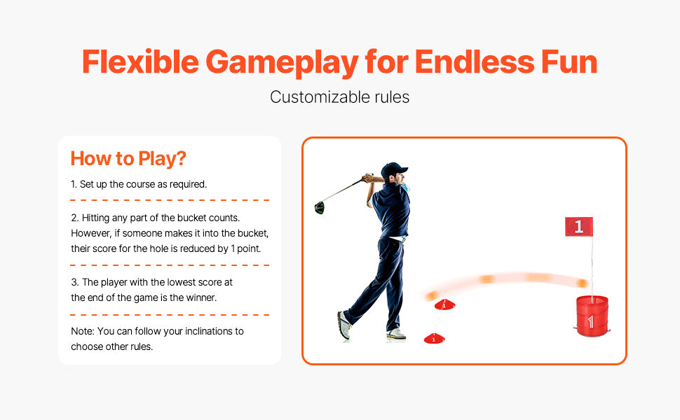 Backyard Golf Game - Portable Bucket Course Set