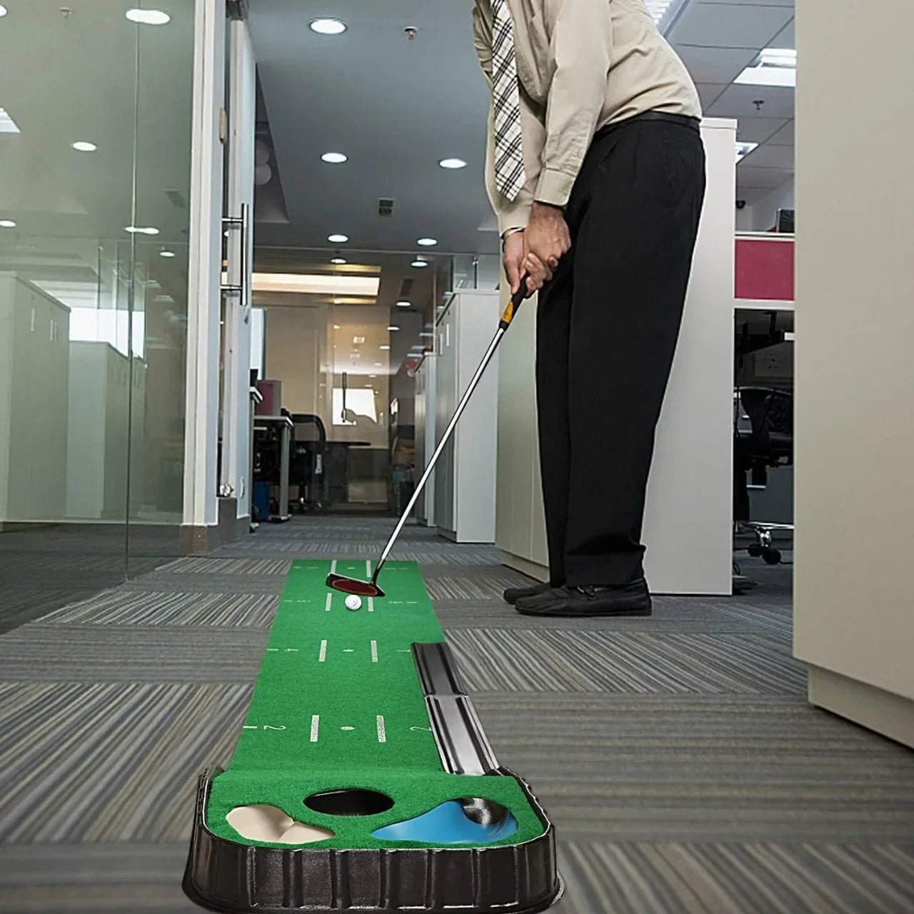 Golf Indoor Putting Mat Putter Trainer Green Carpet Practice Set Ball Return Mats PM005EstaliosFitEstaliosFit183651707;20260421;1776809255ltcPl