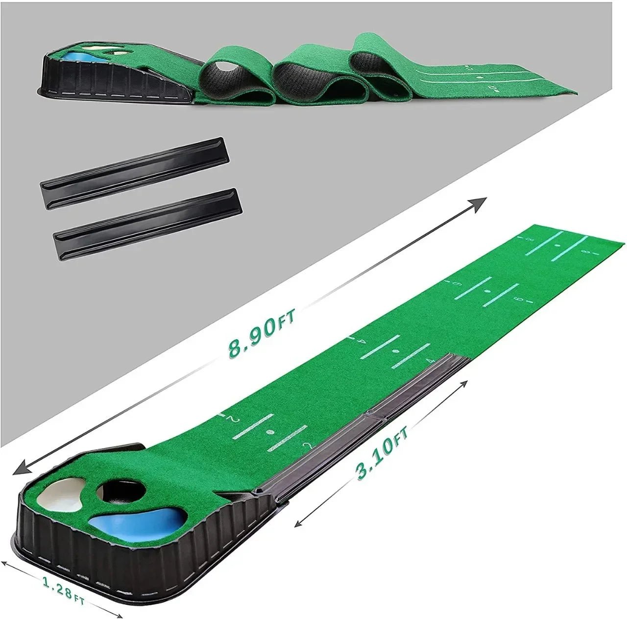 Golf Indoor Putting Mat Putter Trainer Green Carpet Practice Set Ball Return Mats PM005EstaliosFitEstaliosFit183651707;20260421;1776809255ltcPl
