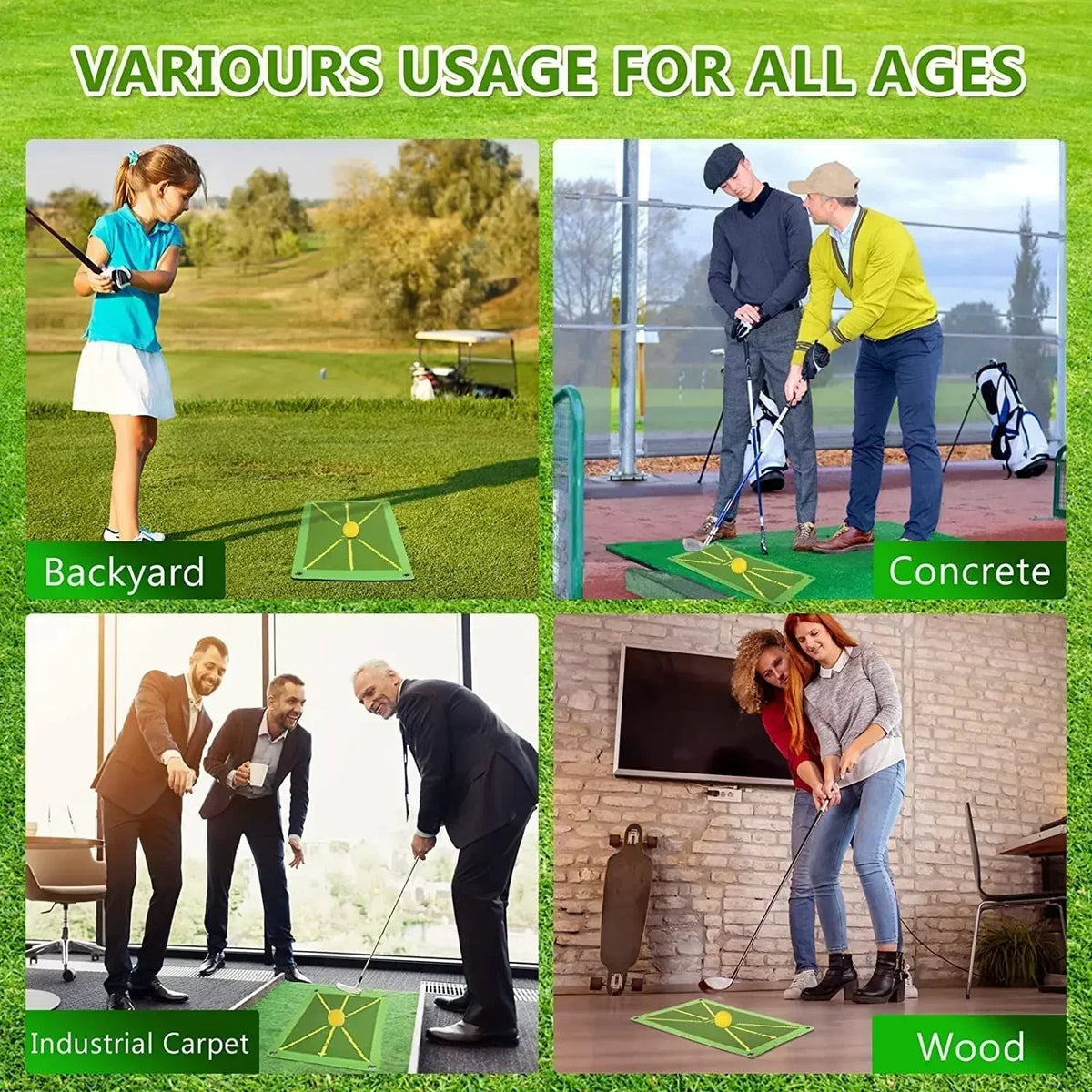 Golf Training Mat for Swing Detection Batting Path Feedback Practice Hitting Mats Golf Training Aids Equipment Outdoor IndoorEstaliosFitEstaliosFit183651632;20260421;17768092520n6CJ