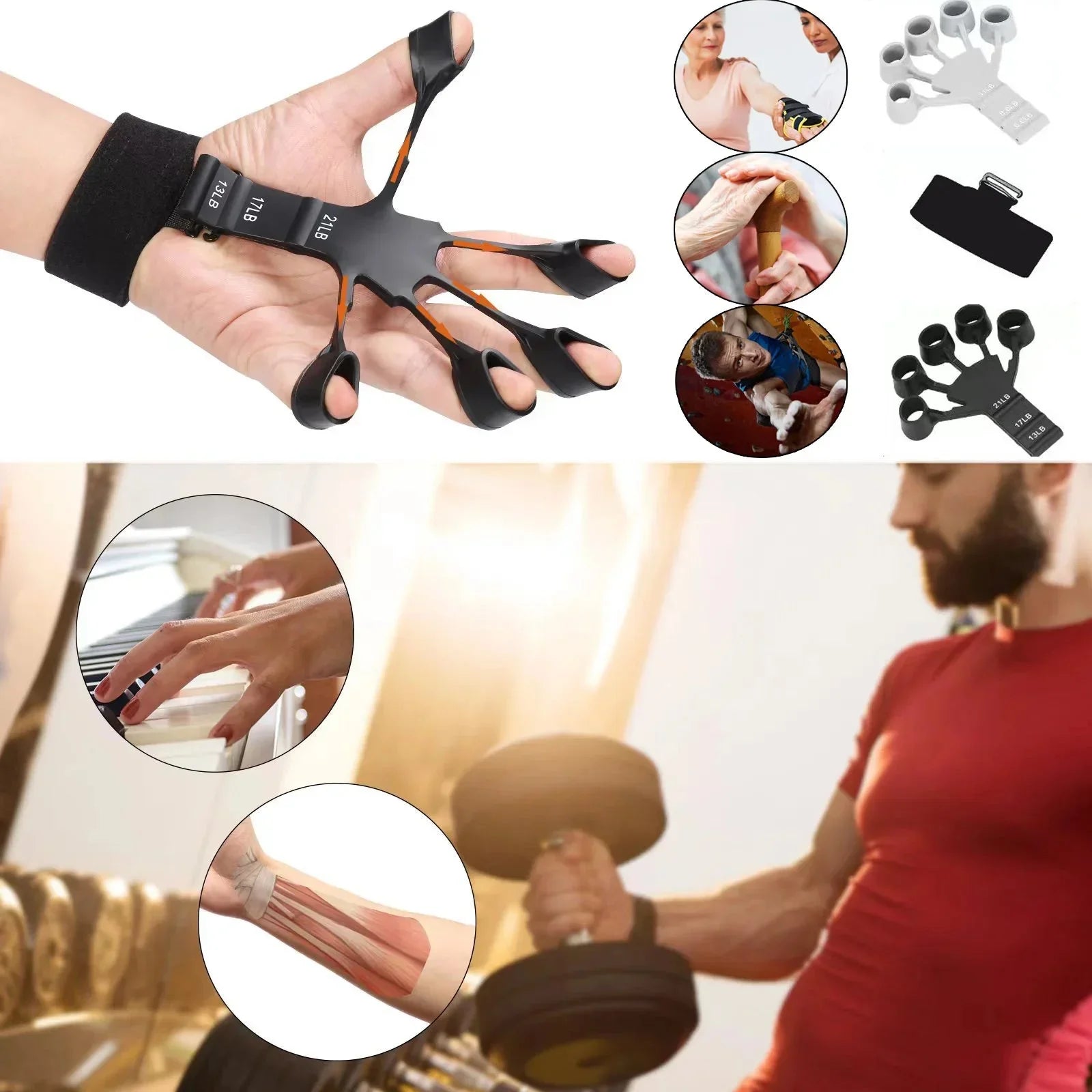 Grip Strength Trainer,Double - Sided Finger Exerciser and Hand Strengthener for Hand Therapy,Climbing - Relieve Pain for ArthritisEstaliosFitEstaliosFit183651502;20260421;1776809245VgzHw