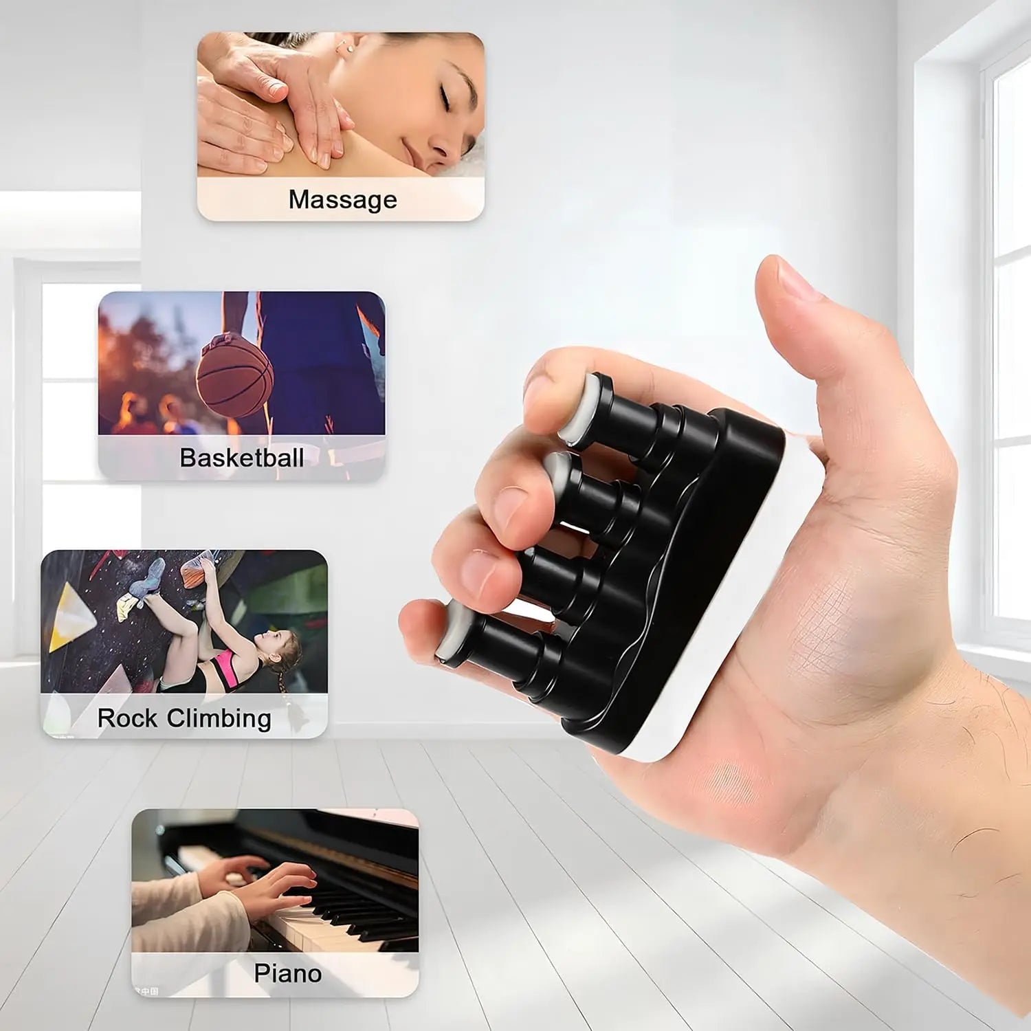 Guitar Hand Grip Finger Exerciser Strengthener Power Trainers Medium Tension Home Fitness Equipment Piano Entry Finger Exerciser.