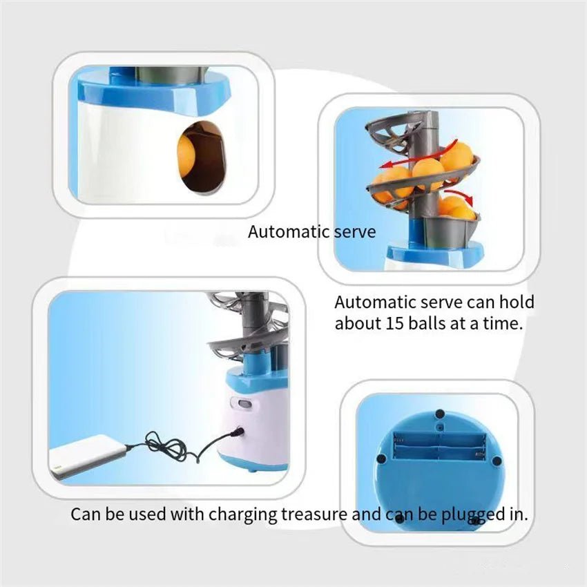 High Quality Portable Table Tennis Ball Pitcher Dual Power Supply Version Ping Pong Ball Robot Pitching Machine For TrainersEstaliosFitEstaliosFit183651916;20260421;17768093492NfB7