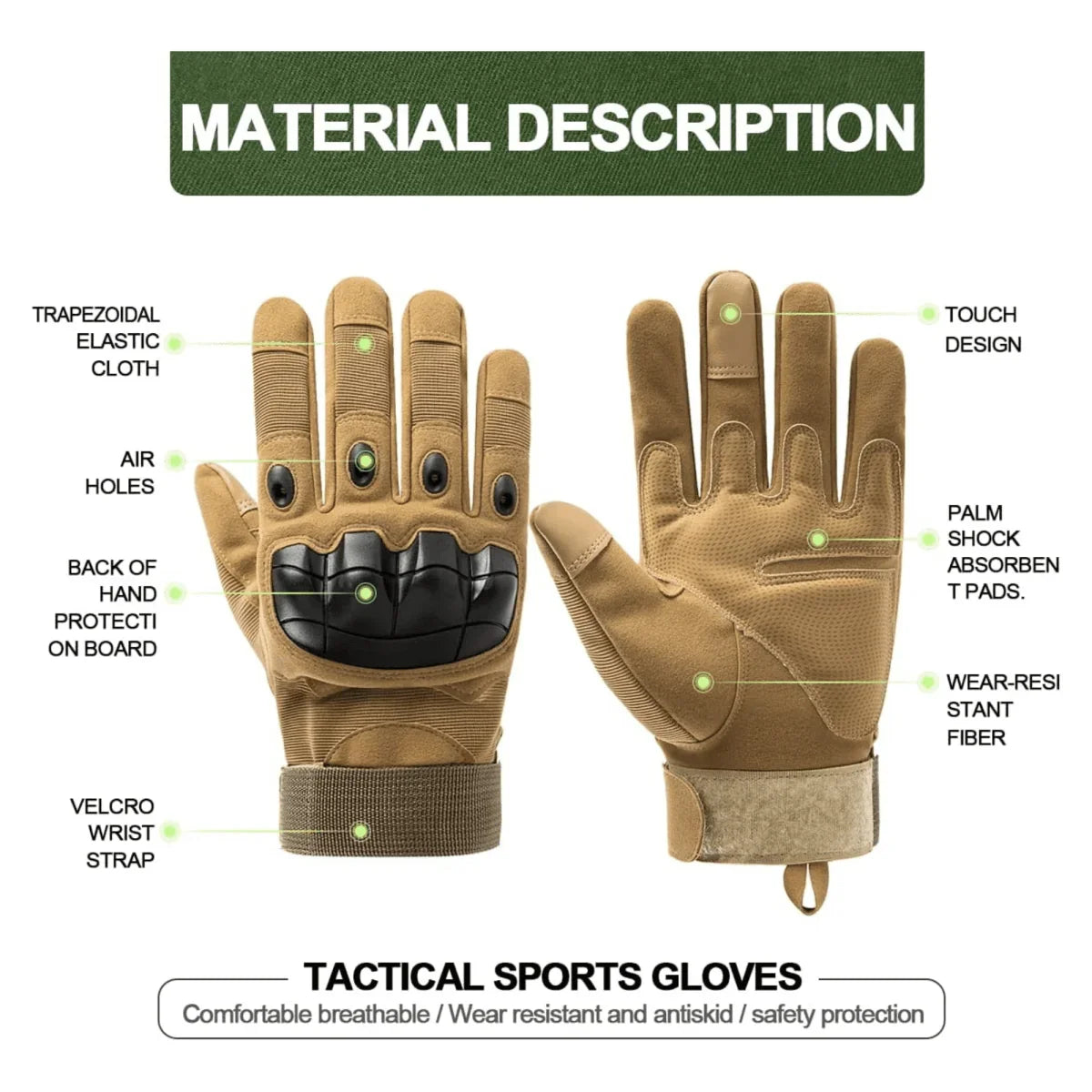 JupiterGear Tactical Military Airsoft Gloves for Outdoor Sports, Paintball, and Motorcycling with Touchscreen Fingertip CapabilityDC - JupiterGearEstaliosFitDC-2972670