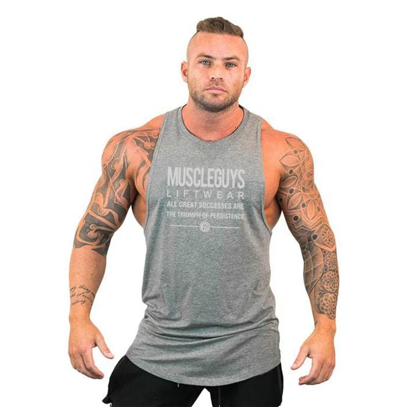 Men Bodybuilding Tank Tops Gym Workout Fitness Cotton Sleeveless Shirt Running Vest Stringer Singlet Male Summer Sports ClothesEstaliosFitEstaliosFit184450075;2026057;1778180430jzFzM