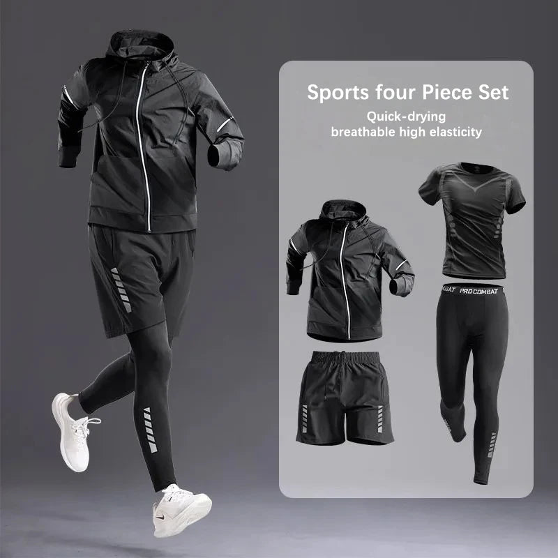 Men's All - Season Sportswear Set 3 - 5 Pcs Fitness Running Cycling Gym Elastic Tracksuit Clothing Jogging Boxing Hiking SportswearEstaliosFitEstaliosFit184218418;2026052;177770368865FTv