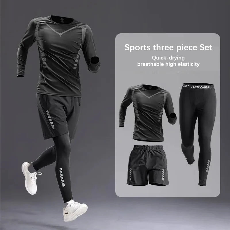 Men's All - Season Sportswear Set 3 - 5 Pcs Fitness Running Cycling Gym Elastic Tracksuit Clothing Jogging Boxing Hiking SportswearEstaliosFitEstaliosFit184218419;2026052;1777703688d2swX