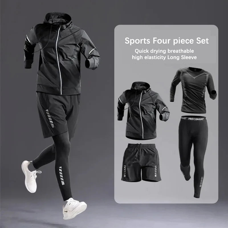 Men's All - Season Sportswear Set 3 - 5 Pcs Fitness Running Cycling Gym Elastic Tracksuit Clothing Jogging Boxing Hiking SportswearEstaliosFitEstaliosFit184218417;2026052;1777703688AoqDP