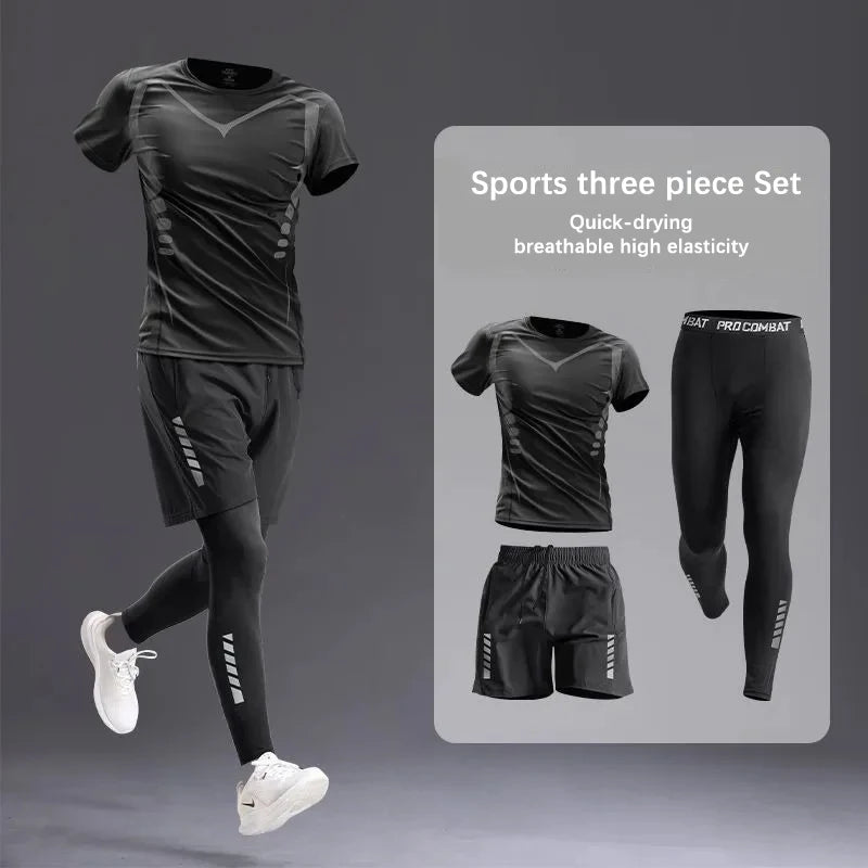 Men's All - Season Sportswear Set 3 - 5 Pcs Fitness Running Cycling Gym Elastic Tracksuit Clothing Jogging Boxing Hiking SportswearEstaliosFitEstaliosFit184218416;2026052;1777703688Y4RzE