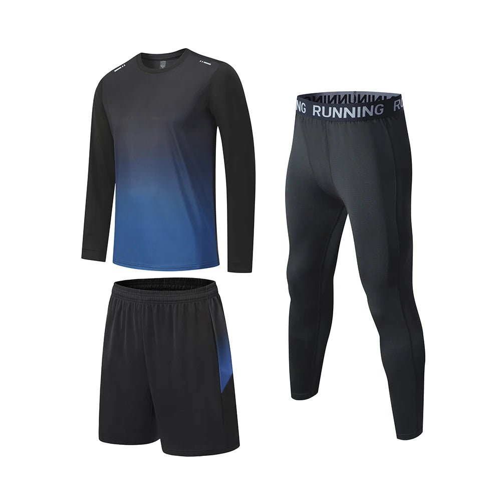 Men's Elastic Compression Bodybuilding Sportswear Gym Fitness Shirts Long - Sleeved Workout Clothes Tights Pants and Running TrackEstaliosFitEstaliosFit184450171;2026057;1778180433eWUPz