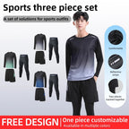 Men's Elastic Compression Bodybuilding Sportswear Gym Fitness Shirts Long - Sleeved Workout Clothes Tights Pants and Running TrackEstaliosFitEstaliosFit184450168;2026057;177818043376Uqg