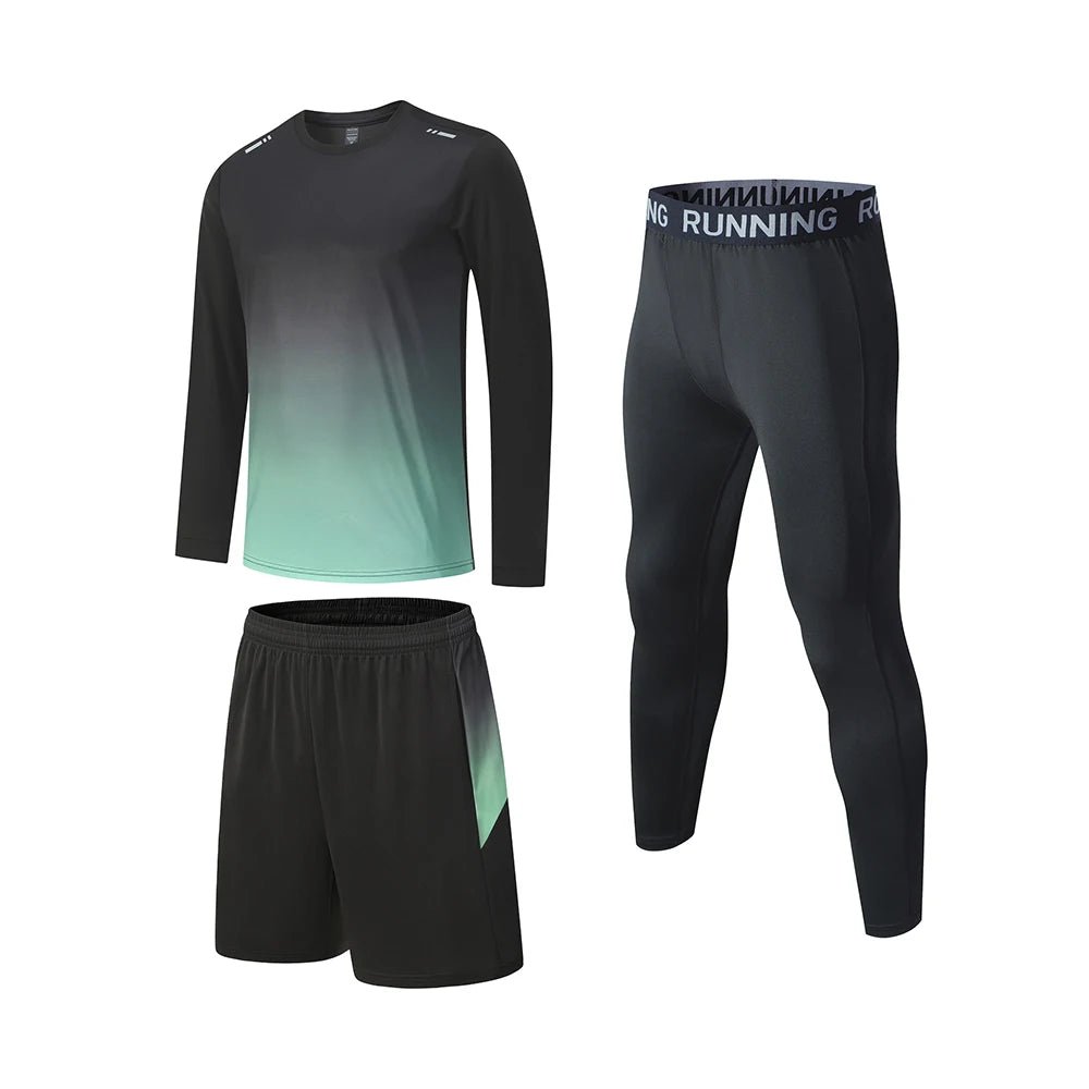 Men's Elastic Compression Bodybuilding Sportswear Gym Fitness Shirts Long - Sleeved Workout Clothes Tights Pants and Running TrackEstaliosFitEstaliosFit184450173;2026057;1778180433enHlw