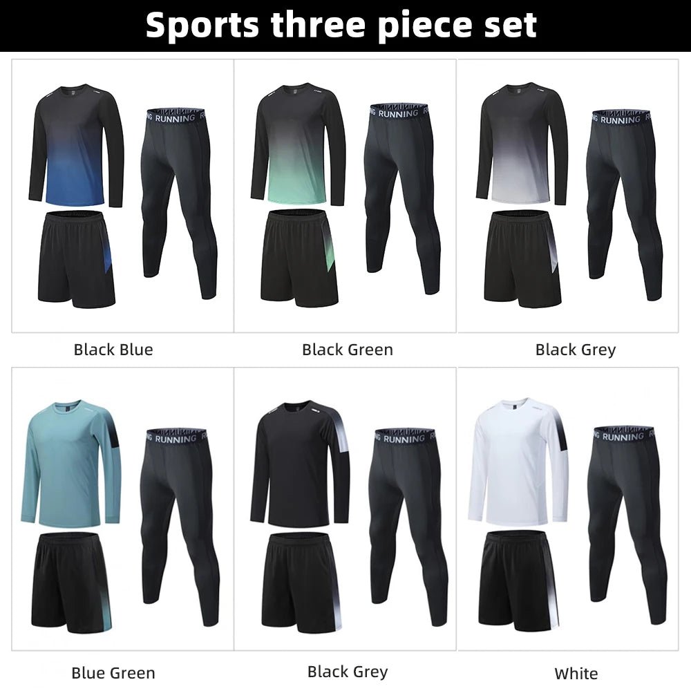 Men's Elastic Compression Bodybuilding Sportswear Gym Fitness Shirts Long - Sleeved Workout Clothes Tights Pants and Running TrackEstaliosFitEstaliosFit184450168;2026057;177818043376Uqg