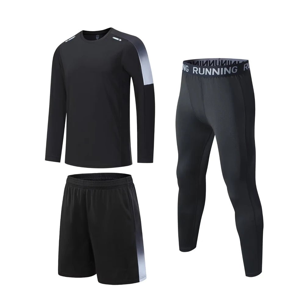 Men's Elastic Compression Bodybuilding Sportswear Gym Fitness Shirts Long - Sleeved Workout Clothes Tights Pants and Running TrackEstaliosFitEstaliosFit184450170;2026057;1778180433UZ4O3