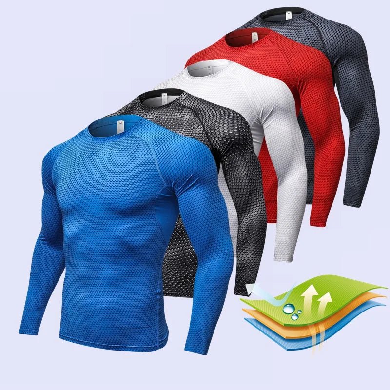 Men's Fitness Running Training Long - Sleeved Shirts Tight Elastic Quick - Drying Clothes Gym T-Shirt Workout Athletic UndershirtsEstaliosFitEstaliosFit184448890;2026057;1778180351PAwZs