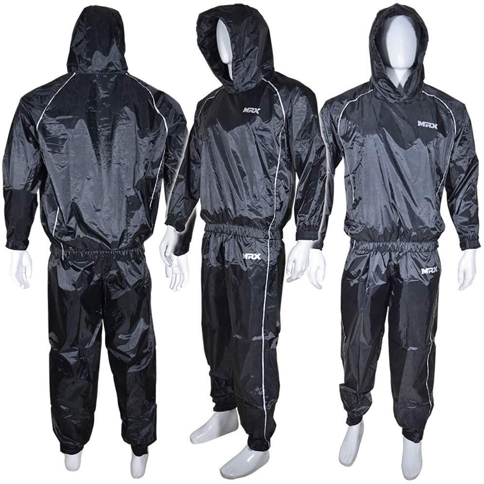 MRX Mens Sauna Sweat Suit Weight Loss Slimming Gym Training Boxing MMAMRX ProductsSauna SuitEstaliosFit1172-BG-M