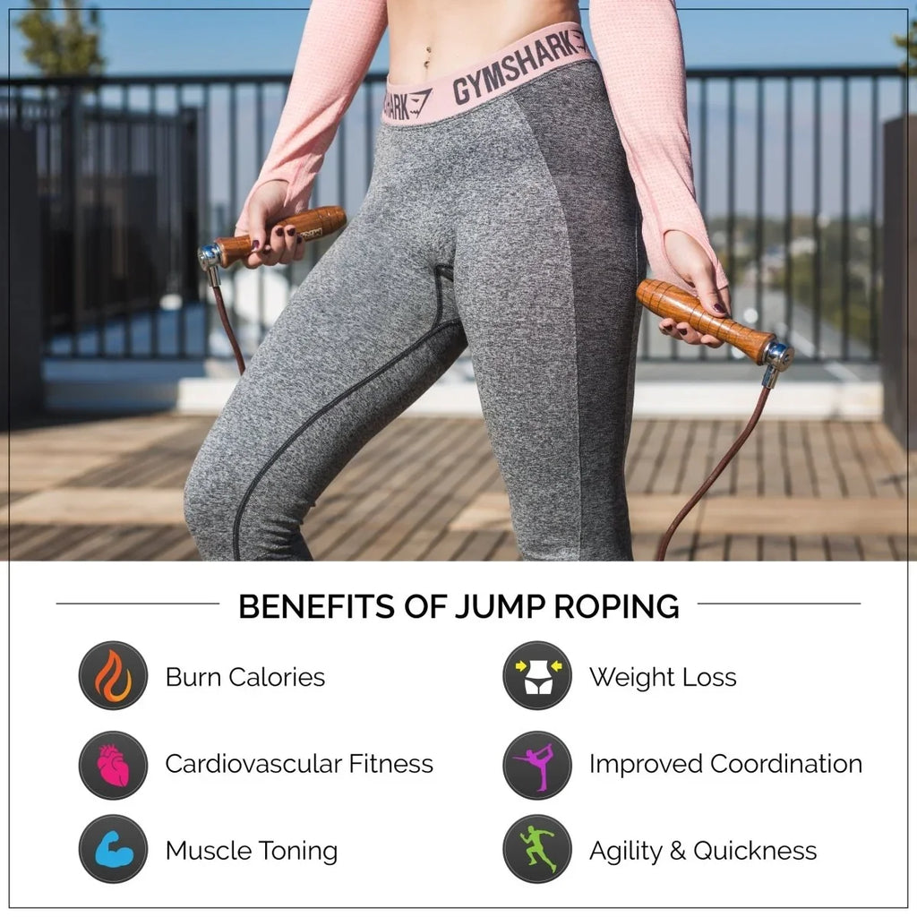 MRX Weighted Leather Jump Rope Heavy Duty Wood HandleMRX ProductsJump RopesEstaliosFit584-BRN