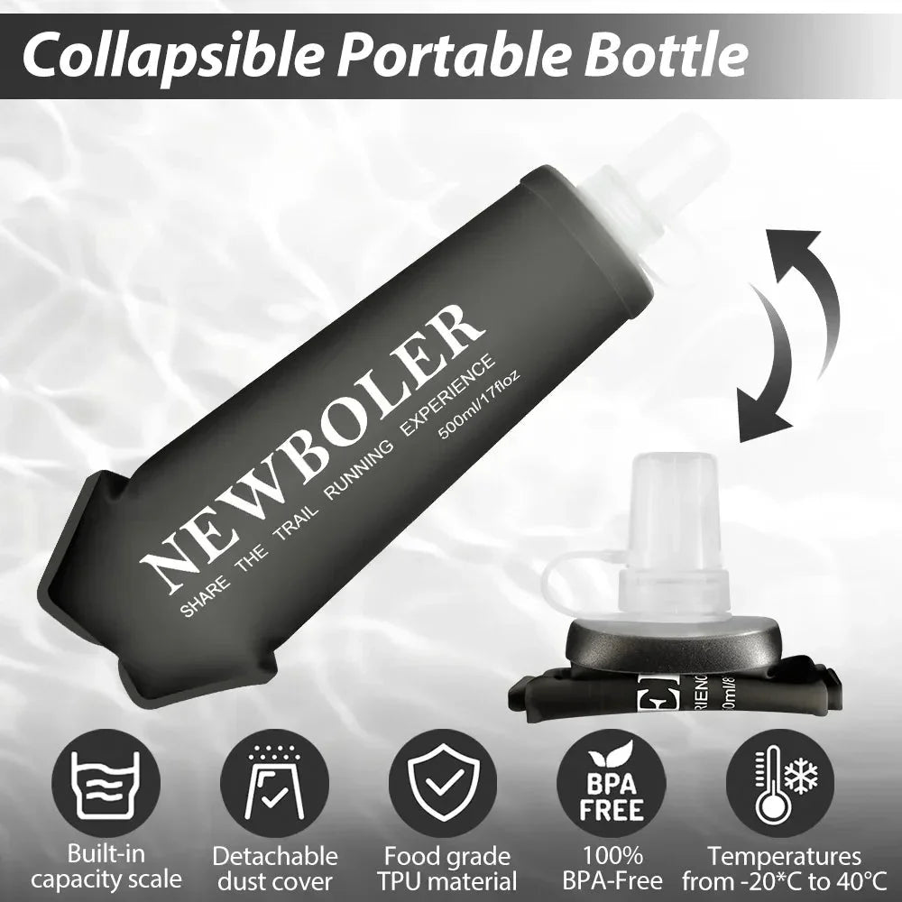 NEWBOLER Water Bottle TPU Folding Soft Flask Sport Water Bottle 150/250/500ml Collapsible Water Bottle Running Camping HikingEstaliosFitEstaliosFit183652281;20260421;1776809384EMiQ6