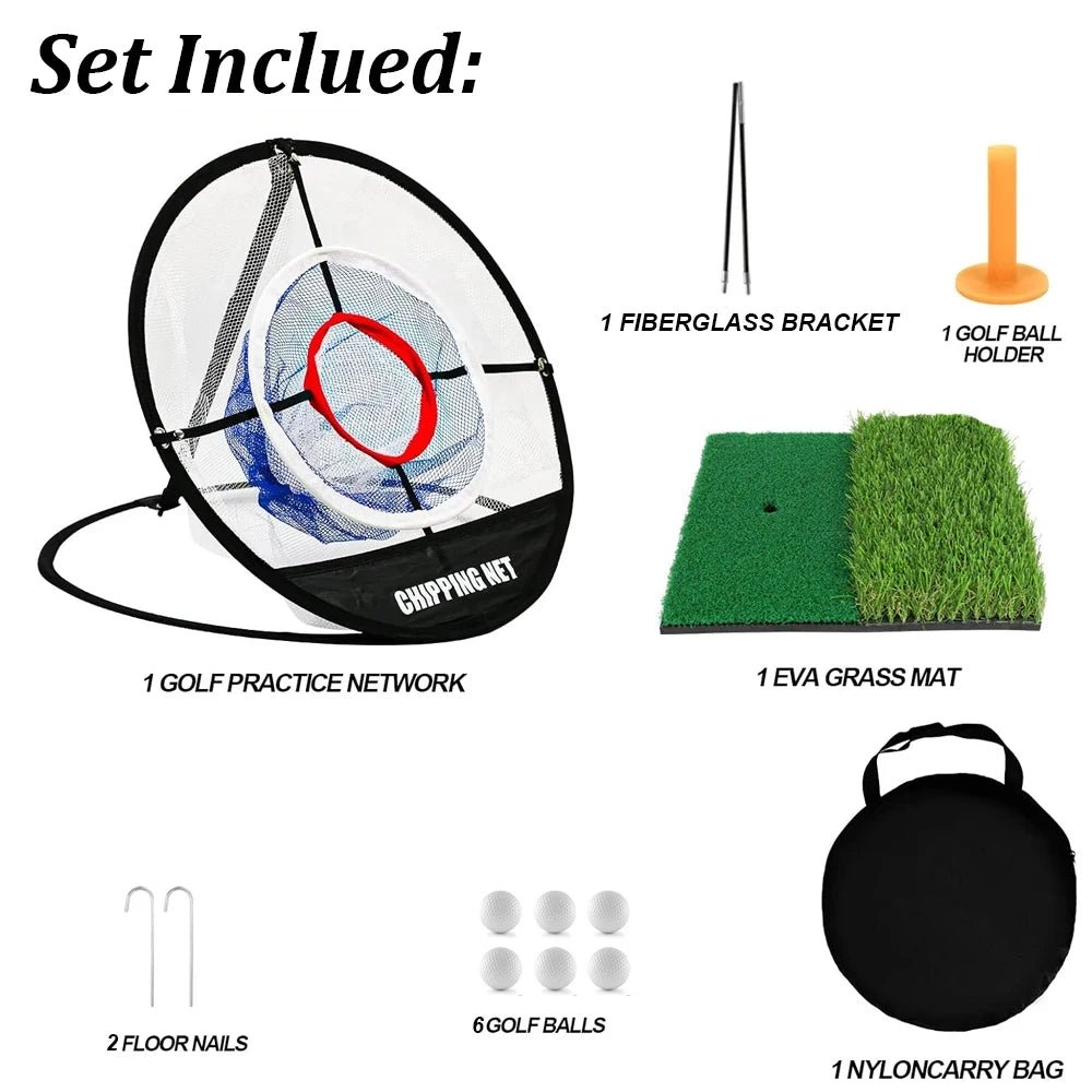 Pop Up Golf Practice Chipping Net with Golf Hitting Mat Training Target Portable Folding Net for Accuracy and Swing PracticeEstaliosFitEstaliosFit183651679;20260421;1776809254PwI3a