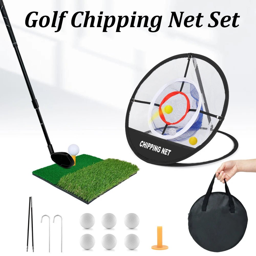 Pop Up Golf Practice Chipping Net with Golf Hitting Mat Training Target Portable Folding Net for Accuracy and Swing PracticeEstaliosFitEstaliosFit183651679;20260421;1776809254PwI3a