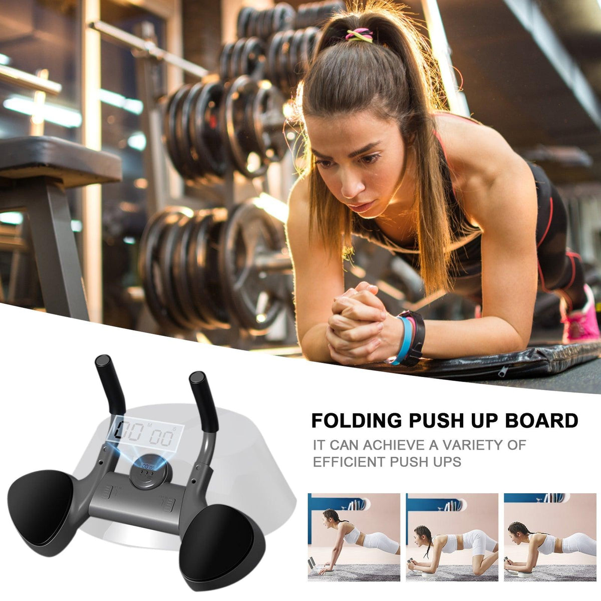 EstaliosFit Push-Up Fitness Board – Multi-Position Home Gym Plank Trainer, ABS.