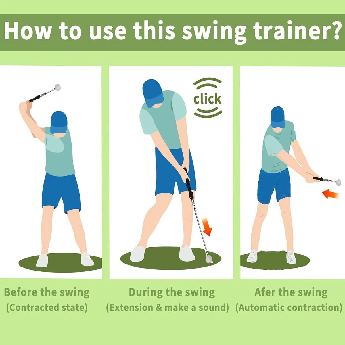 Retractable Golf Swing Training Aid Rhythm Click Sound Golf Grip Trainer Attachment for Indoor Practice Golf AccessoriesEstaliosFitEstaliosFit183651704;20260421;1776809255iKmDY