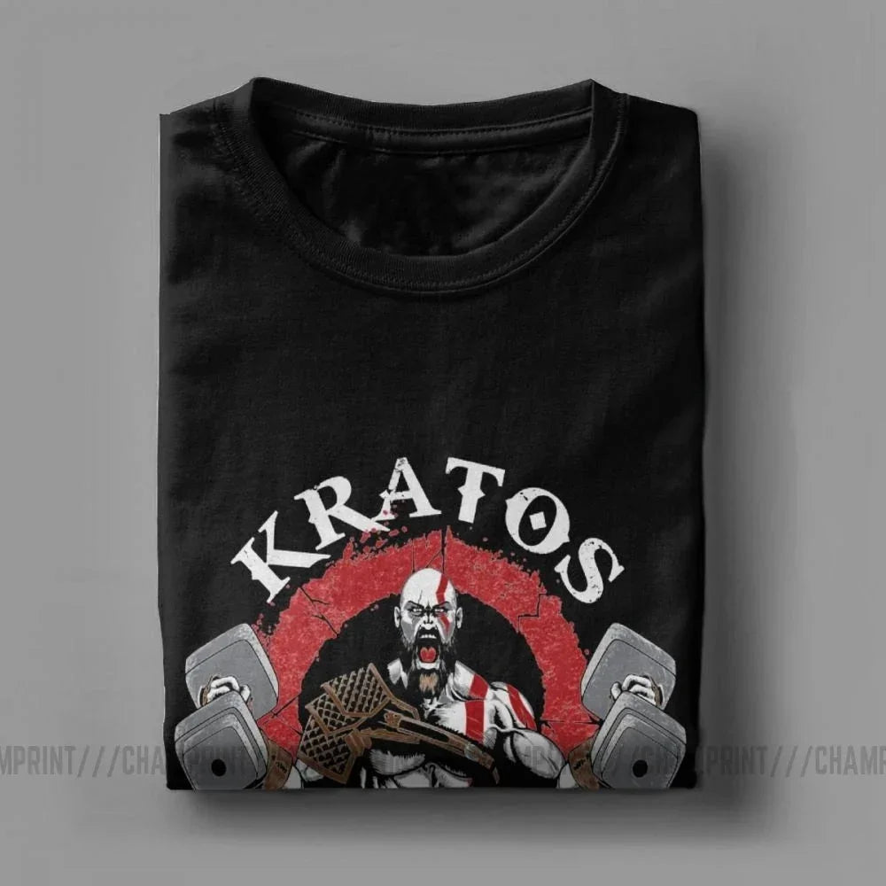 Retro God Of War Kratos Gym Workout Bodybuilding T Shirt Spartan warrior Fitness Graphic Clothes 100% Cotton All size tops S - 6XLEstaliosFitEstaliosFit184449908;2026057;1778180417X8T1l
