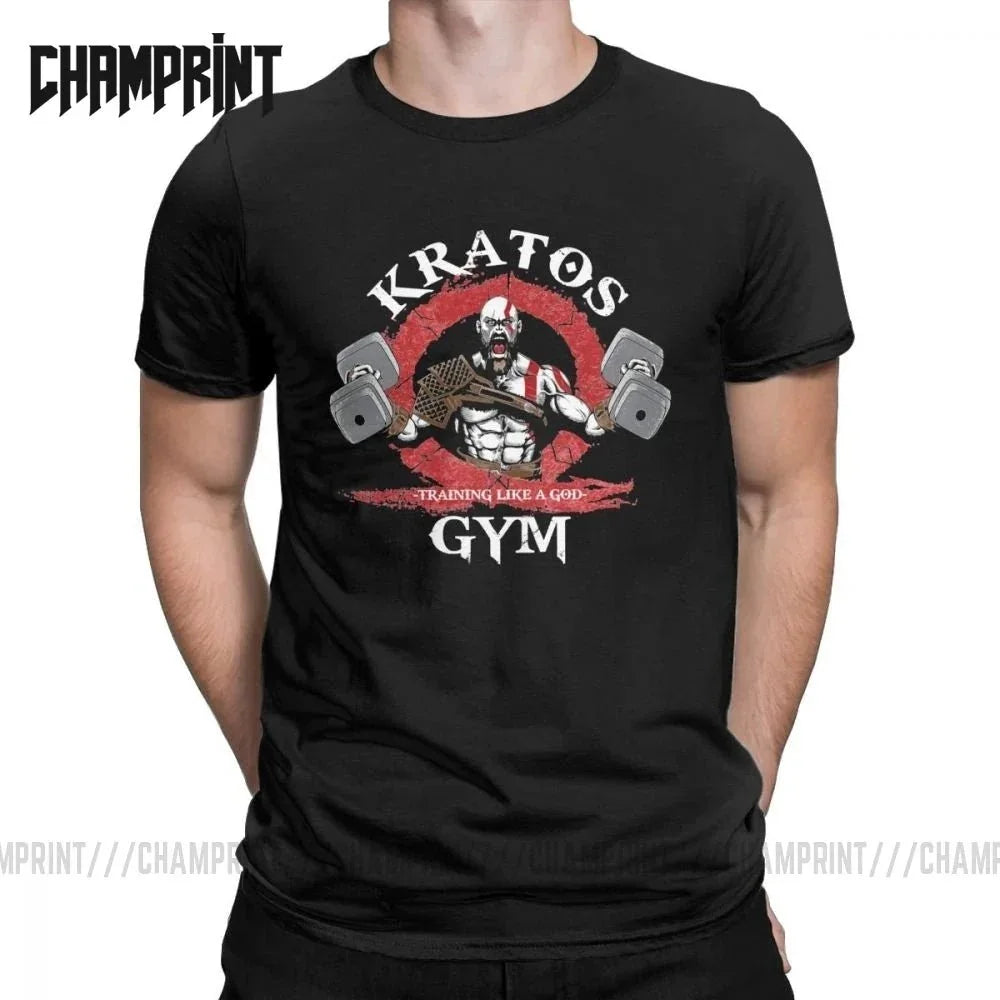 Retro God Of War Kratos Gym Workout Bodybuilding T Shirt Spartan warrior Fitness Graphic Clothes 100% Cotton All size tops S - 6XLEstaliosFitEstaliosFit184449908;2026057;1778180417X8T1l