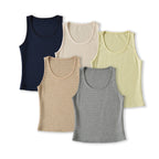 Round neck sleeveless fitness and casual waffle vest.