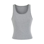 Round neck sleeveless fitness and casual waffle vest.