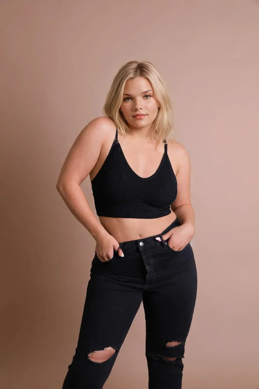 Plus – Size Brami Top – Seamless Padded Texture