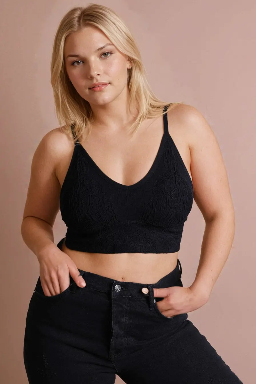 Plus – Size Brami Top – Seamless Padded Texture